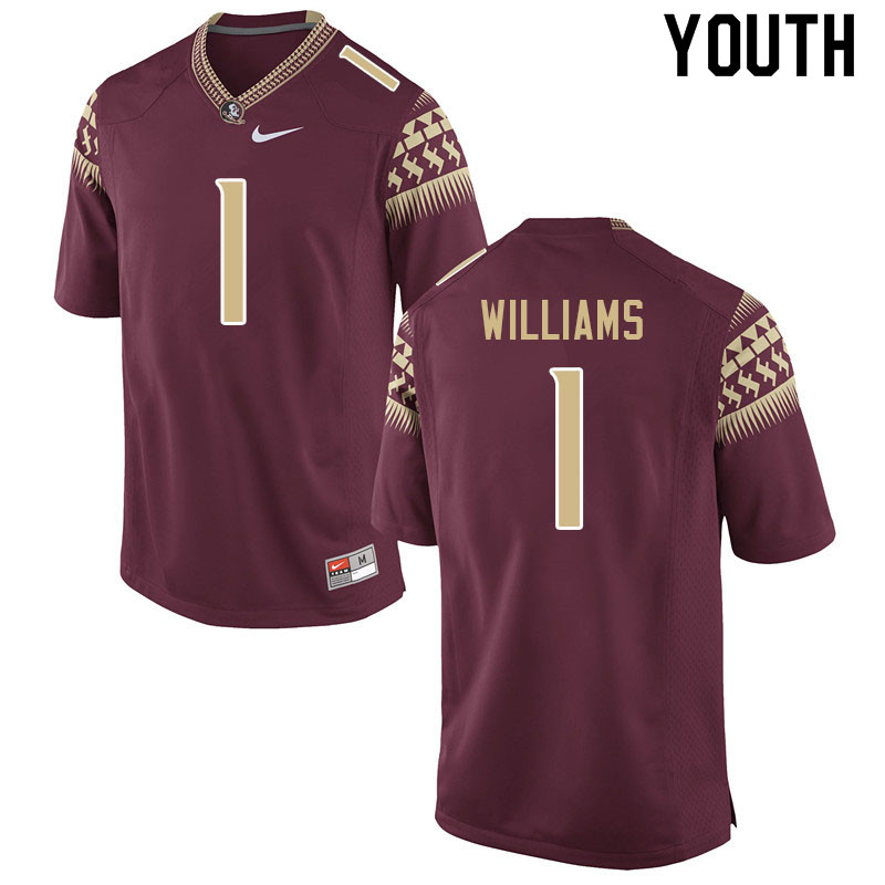 Youth #1 D.J. Williams Florida State Seminoles College Football Jerseys Sale-Garnet